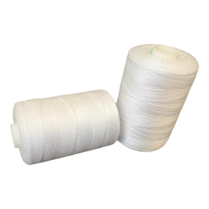 Ata Poliester 100% 1000m - Batira de folosit si la Masina de Cusut Alb