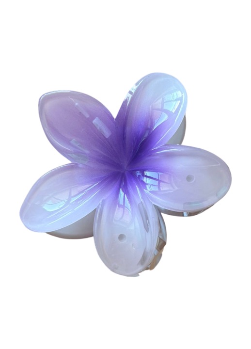 Hajcsat, Virág alakú, Műanyag, 7,5 cm, Lila Szín