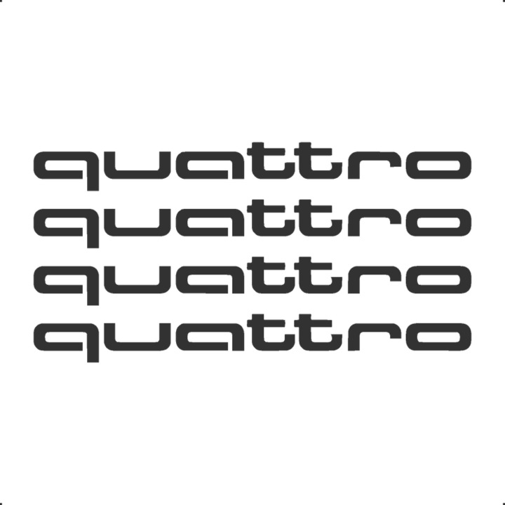 Sticker Auto Audi Quattro 4 buc, Etrieri, Oglinda, Luneta, Jante, Maner usi, autoadeziv, Cri-Flo, Culoare Gri, Marime 10 cm