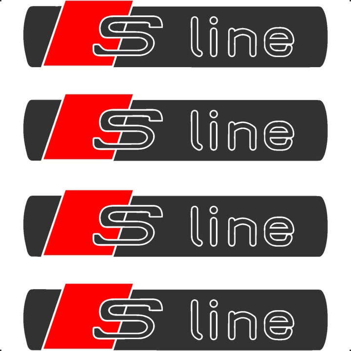 Sticker Auto Audi S line 4 buc, Etrieri, Oglinda, Luneta, Jante, Maner usi, autoadeziv, Cri-Flo, Culoare Gri, Marime 12 cm