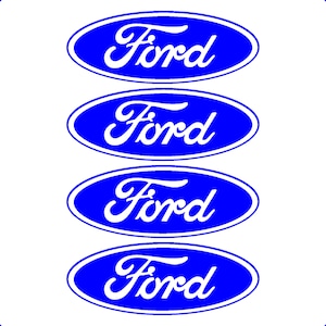 Sticker Auto Ford 4 buc, Etrieri, Oglinda, Luneta, Jante, Maner usi, autoadeziv, Cri-Flo, Culoare Albastru, Marime 7 cm