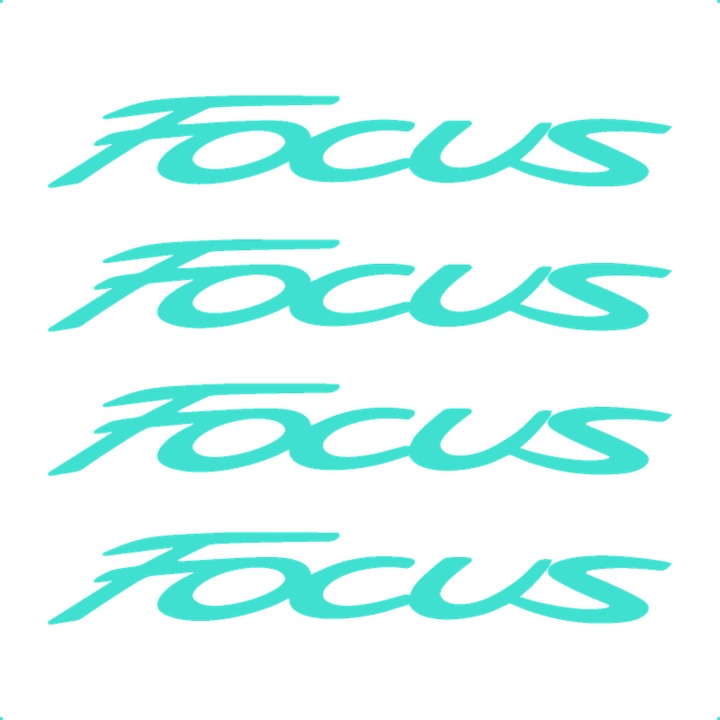 Sticker Auto Ford focus 4 buc, Etrieri, Oglinda, Luneta, Jante, Maner usi, autoadeziv, Cri-Flo, Culoare Turcoaz, Marime 7 cm