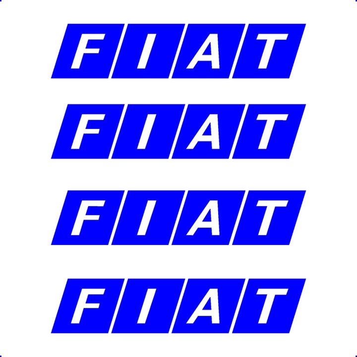 Sticker Auto Fiat 4 buc, Etrieri, Oglinda, Luneta, Jante, Maner usi, autoadeziv, Cri-Flo, Culoare Albastru, Marime 18 cm