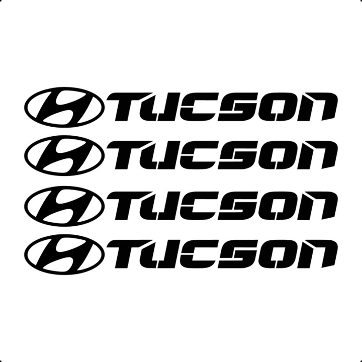 Sticker Auto Hyundai tucson 4 buc, Etrieri, Oglinda, Luneta, Jante, Maner usi, autoadeziv, Cri-Flo, Culoare Negru, Marime 10 cm