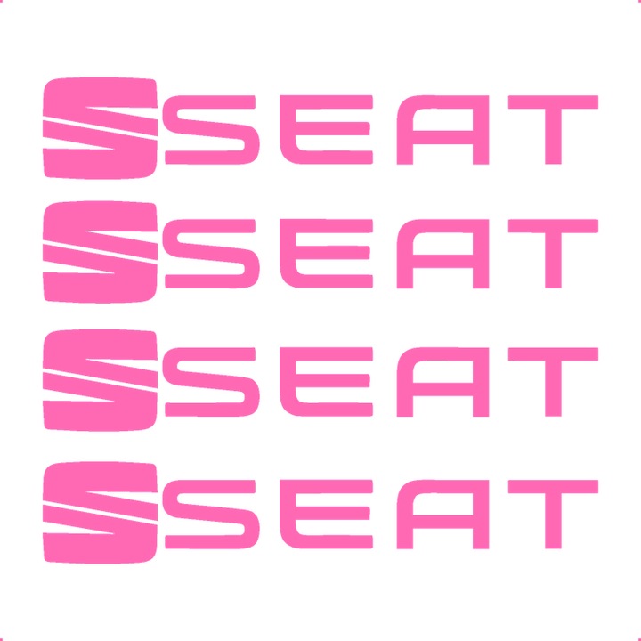 Sticker Auto Seat 4 buc, Etrieri, Oglinda, Luneta, Jante, Maner usi, autoadeziv, Cri-Flo, Culoare Roz, Marime 18 cm