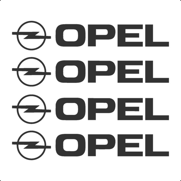 Sticker Auto Opel 4 buc, Etrieri, Oglinda, Luneta, Jante, Maner usi, autoadeziv, Cri-Flo, Culoare Gri, Marime 7 cm