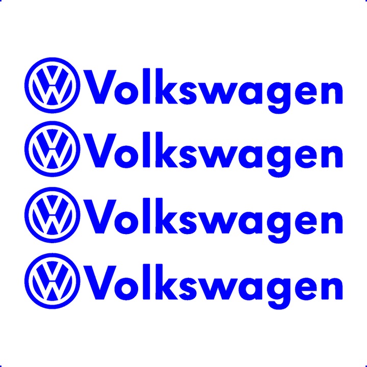 Sticker Auto Volkswagen 4 buc, Etrieri, Oglinda, Luneta, Jante, Maner usi, autoadeziv, Cri-Flo, Culoare Albastru, Marime 10 cm