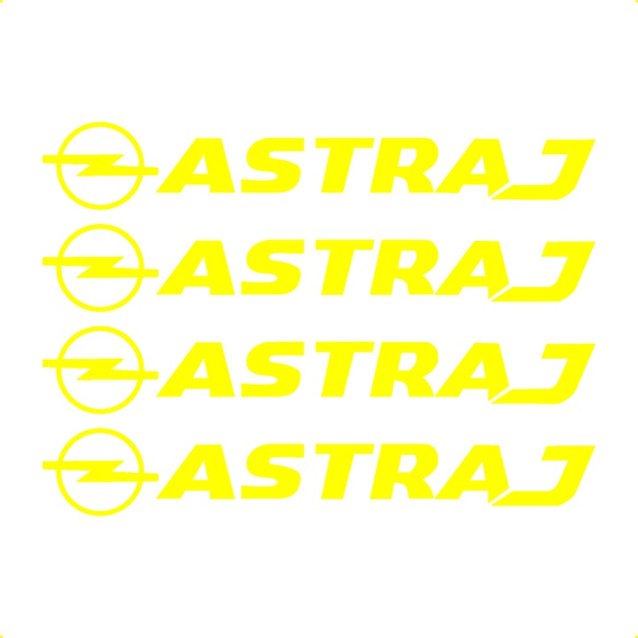 Sticker Auto Opel Astra J 4 buc, Etrieri, Oglinda, Luneta, Jante, Maner usi, autoadeziv, Cri-Flo, Culoare Galben, Marime 10 cm