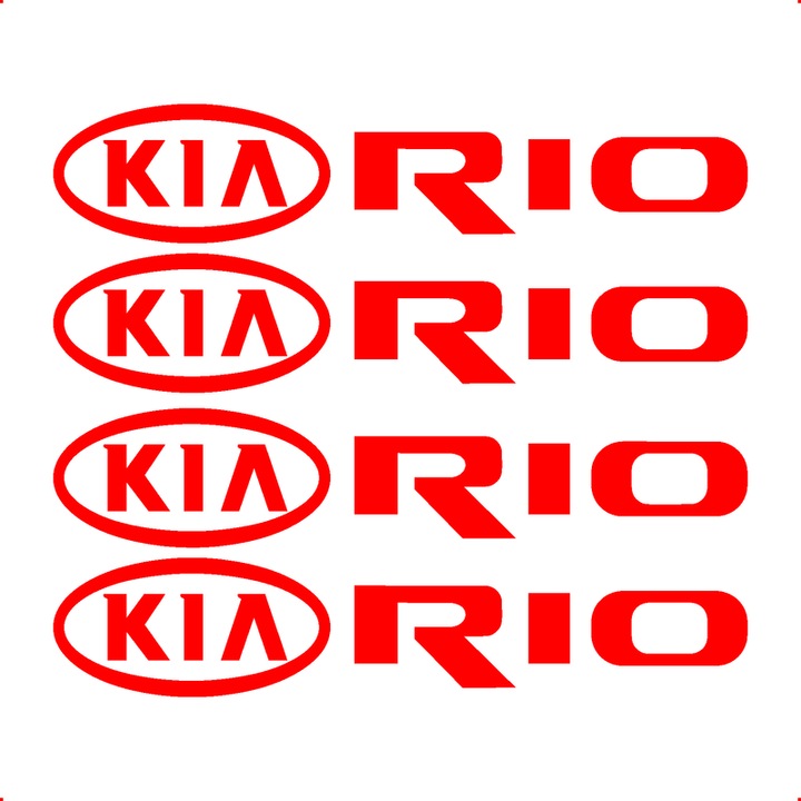Sticker Auto Kia Rio 4 buc, Etrieri, Oglinda, Luneta, Jante, Maner usi, autoadeziv, Cri-Flo, Culoare Rosu, Marime 10 cm