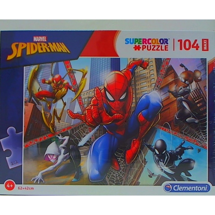 Макси пъзел Спайдърмен 104, SuperKolor, 104 части, многоцветен
