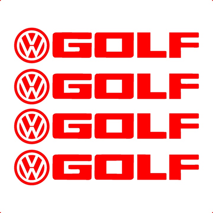 Sticker Auto Volkswagen Golf 4 buc, Etrieri, Oglinda, Luneta, Jante, Maner usi, autoadeziv, Cri-Flo, Culoare Rosu, Marime 10 cm