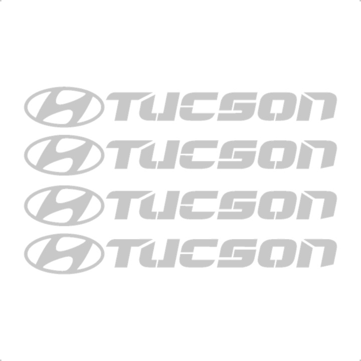 Sticker Auto Hyundai tucson 4 buc, Etrieri, Oglinda, Luneta, Jante, Maner usi, autoadeziv, Cri-Flo, Culoare Alb, Marime 10 cm