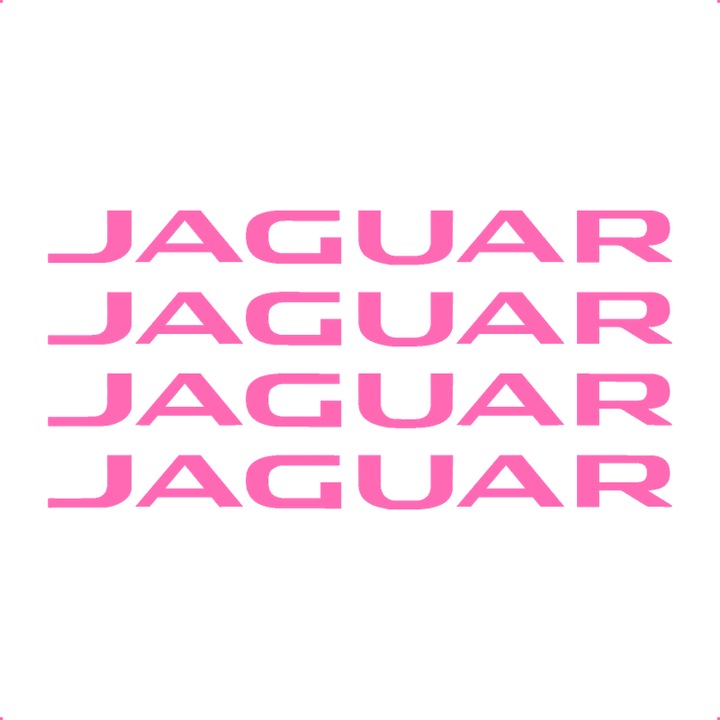 Sticker Auto Jaguar 4 buc, Etrieri, Oglinda, Luneta, Jante, Maner usi, autoadeziv, Cri-Flo, Culoare Roz, Marime 10 cm