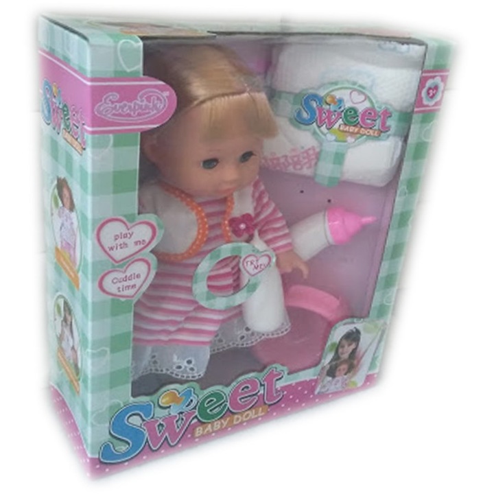 Кукла Kristaltoys, Sweet Baby Doll, Бебе пикаещо с памперс.