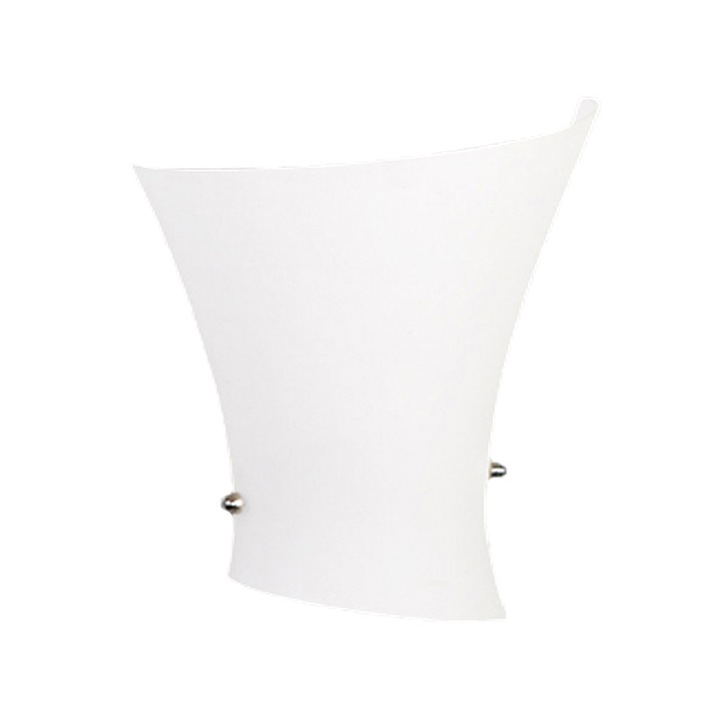 Aplica BUSSY LIGHTING 5069 fém, E14 1x40W, 17x9x25cm / fehér üveg