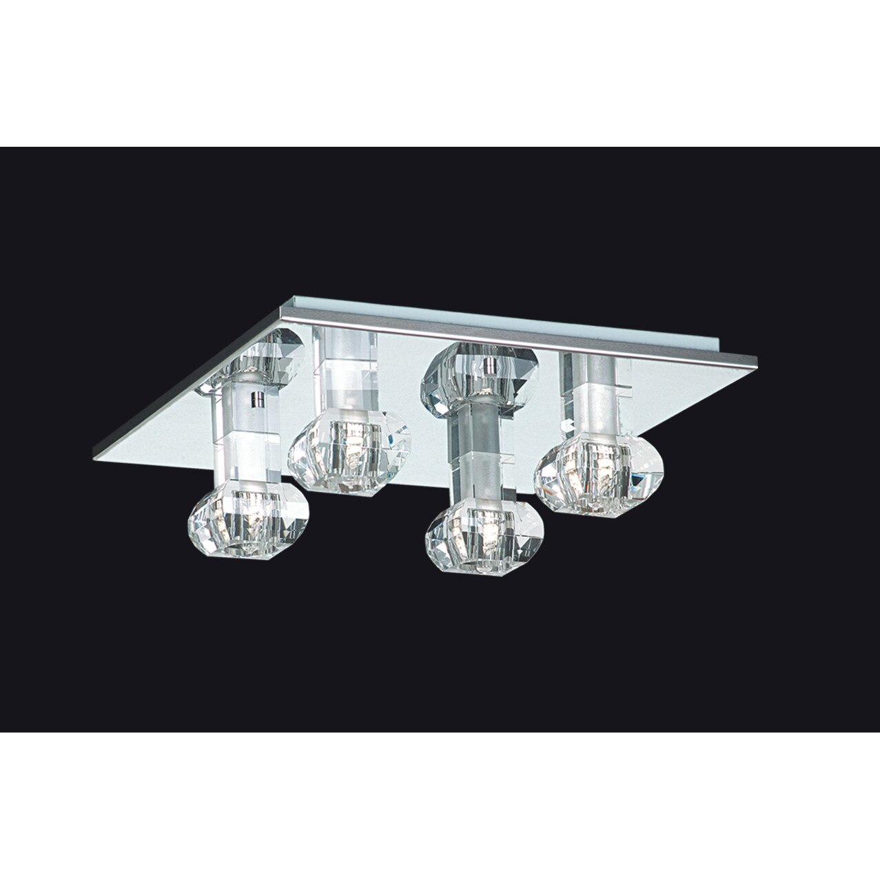 Plafoniera BUSSY LIGHTING 5030-4K Crom , Metal , G9 4x40W , 38x38cm / abajur cristal
