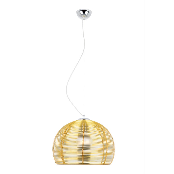 BUSSY LIGHTING 6071 függeszték, fém, E27, 1 x 60W, átmérő 34 cm, 50-110 cm, arany