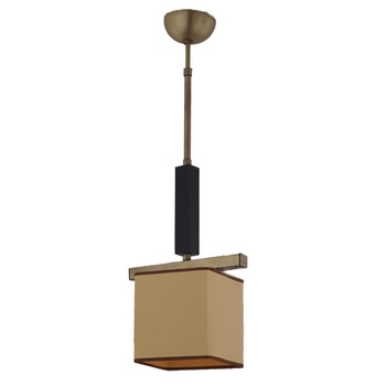 Lustra BUSSY LIGHTING 5124 lemn venge, Metal finisaj bronz, E27 1x60W , w:13x29, h:72-82cm / abajur penza galben Lustra BUSSY LIGHTING 5124 lemn venge, Metal finisaj bronz, E27 1x60W , w:13x29, h:72-82cm / abajur penza galben