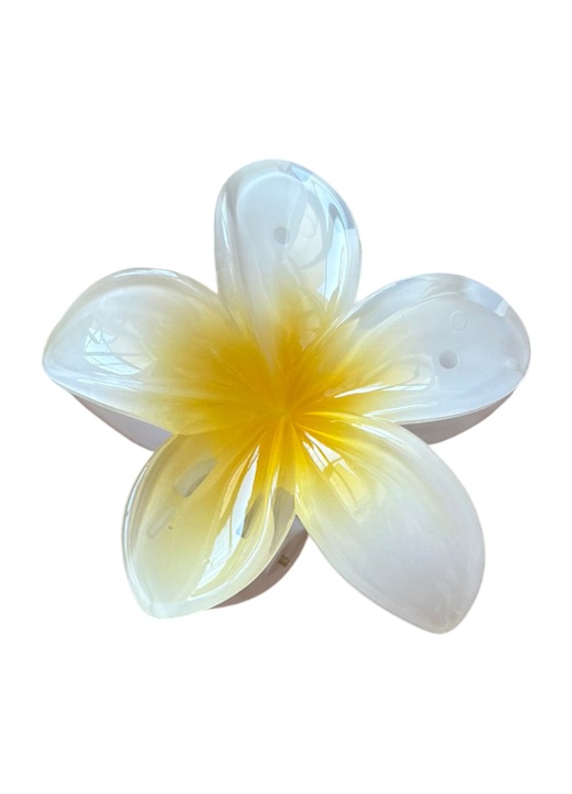 Hajcsat, Virág alakú, Műanyag, 7,5 cm, Sárga Szín