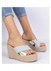 Sandale din denim cu platforma Lerada, piele ecologica 37 EU