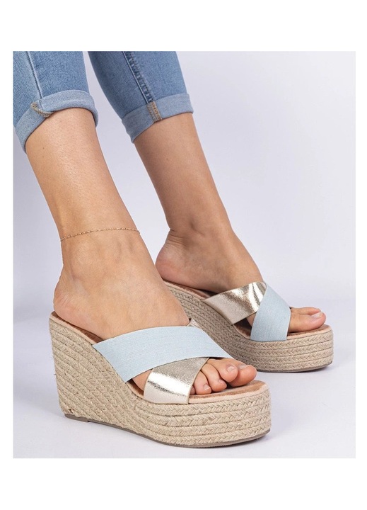 Sandale din denim cu platforma Lerada, piele ecologica 37 EU