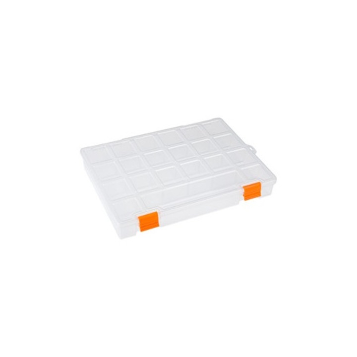 Cutie Organizare cu 21 Compartimente, Plastic Transparent, 20.3x27.6x4.2cm