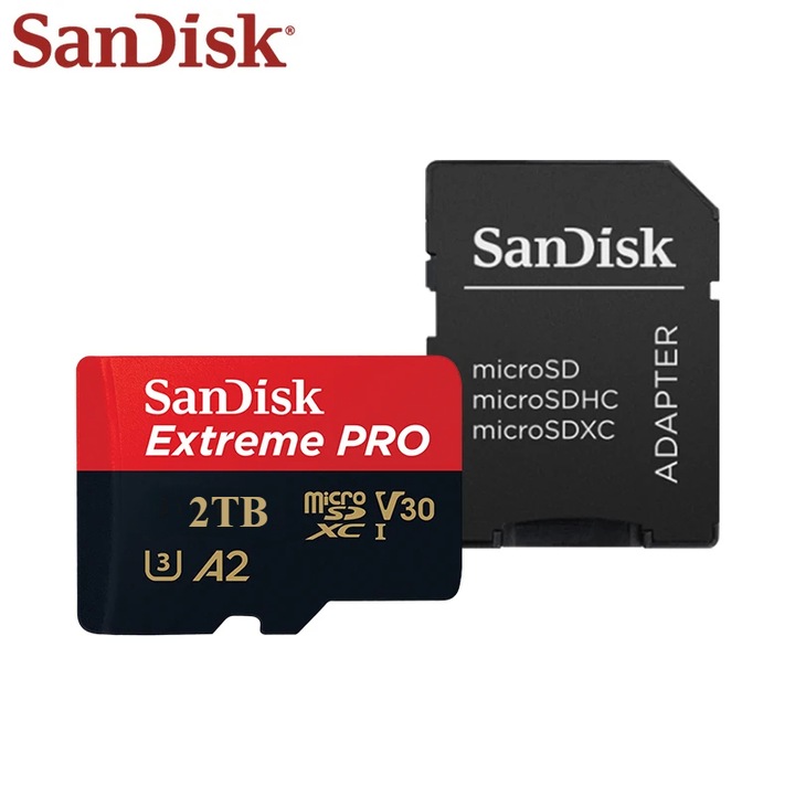 Sandisk Ultra 2 TB MicroSD memóriakártya, Class 10, 80 MB/s olvasási, 60 MB/s írási sebesség