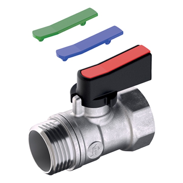 Кран за вода Giacomini R694X003, Мини, Тип пеперуда, Вътрешен и външен, Месинг, Размер 1/2