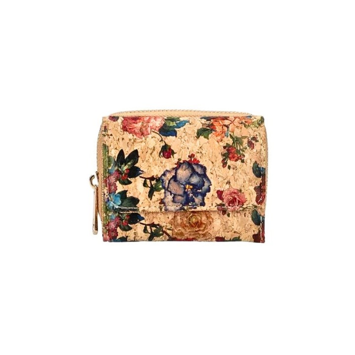 Portofel compact din pluta Rose