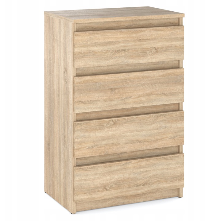 Comoda cu 4 sertare culoare Stejar Sonoma, 60 x 33.5 x 92.5cm