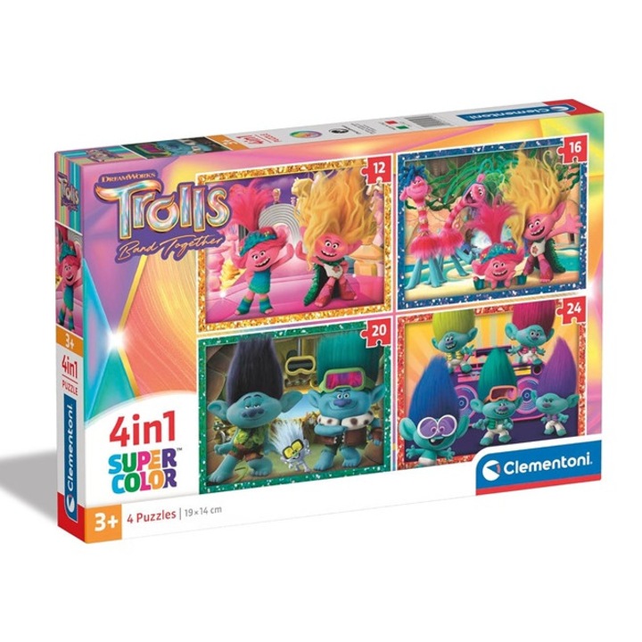 4x1 Trollei 3-as puzzle, 12-24 darabos, 19x14cm, készlet