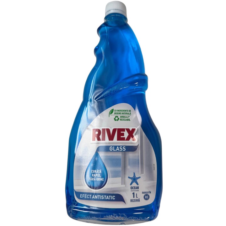 Set 5 x Rezerva Solutie pentru Geamuri Rivex, Albastru-Ocean, 1 l