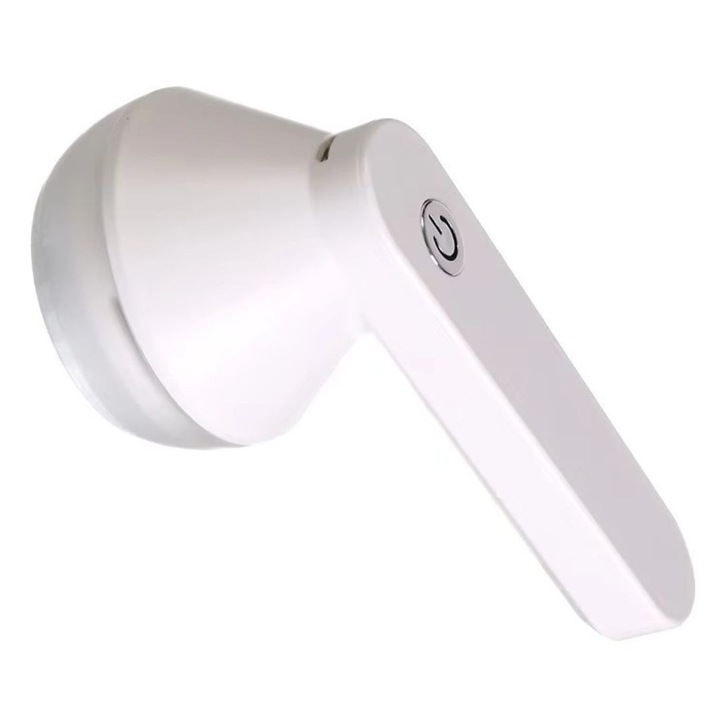 Elektromos szösztelenítő, rozsdamentes acél pengék, USB-n tölthető, ruhákhoz, pulóverekhez, állati szőrhöz alkalmas, kompakt és hordozható kialakítás, fehér