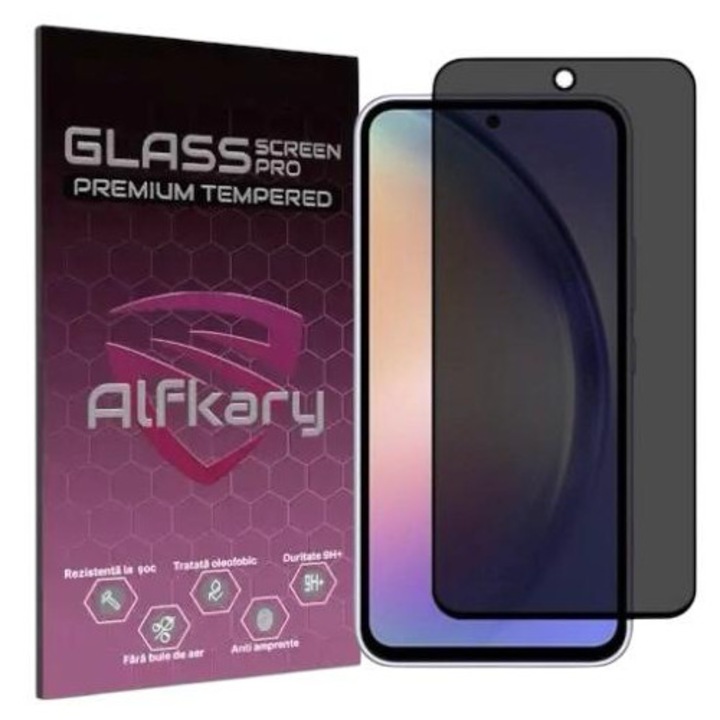 Folie protectie Privacy Alfkary, sticla securizata compatibila Samsung Galaxy A36, Full Glue