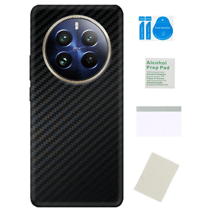 Протектор за екран на телефон MARTECH, за REALME 12 PRO / 12 PRO+ 5G, 3D черен карбон, пълен комплект
