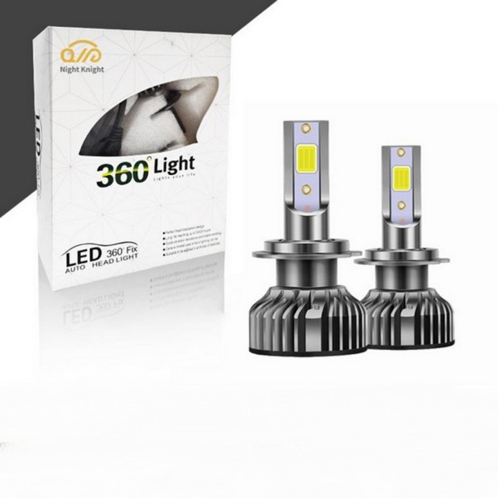 Set 2 Leduri H4 SkyTechs® pentru faruri Auto moto tensiune DC 9-32V Led 6000K lumina alb 40w Digital Cool 3200 lumen
