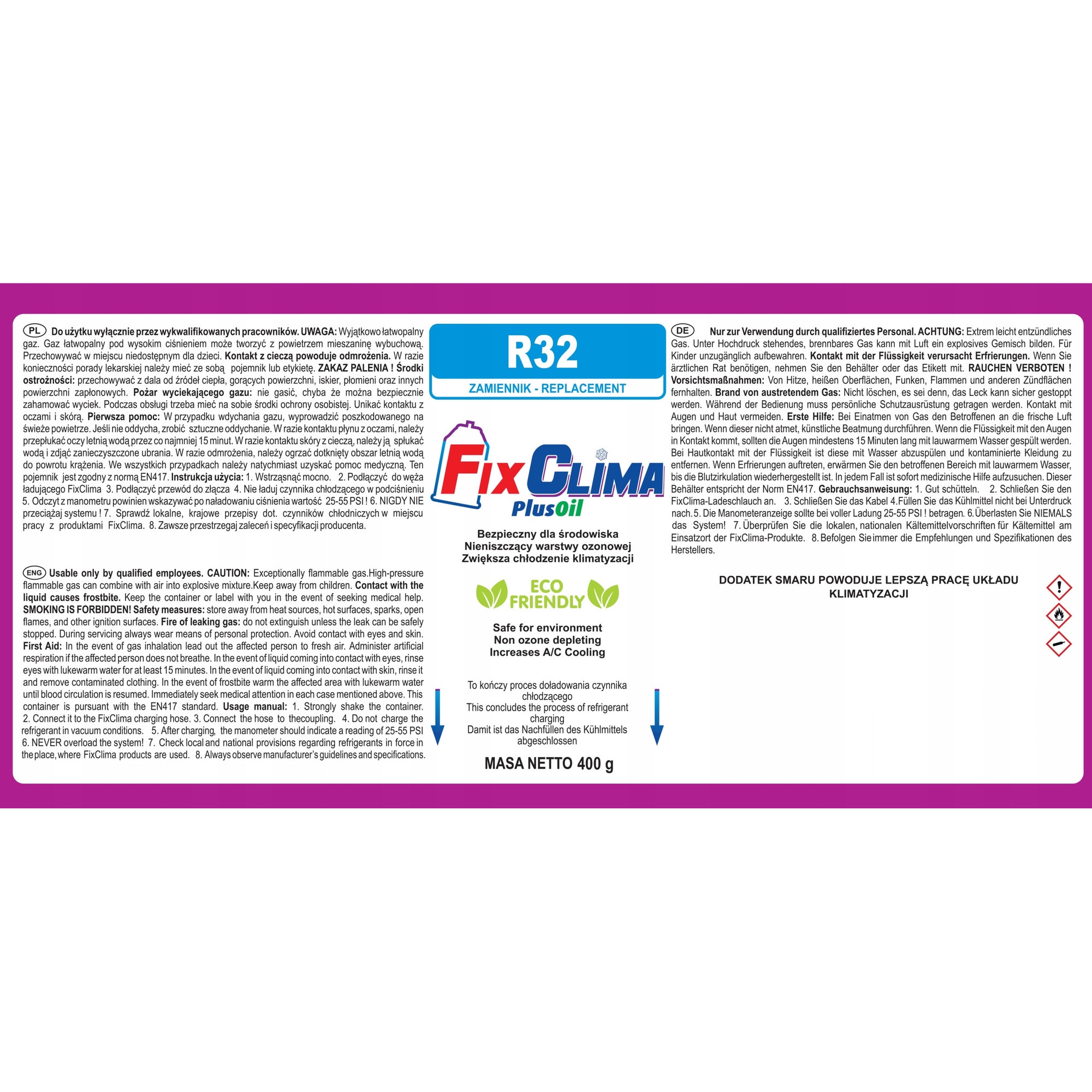 KIT UMPLERE APARAT AER CONDITIONAT FIXCLIMA R32 400g, MANOMETRU INCLUS ...