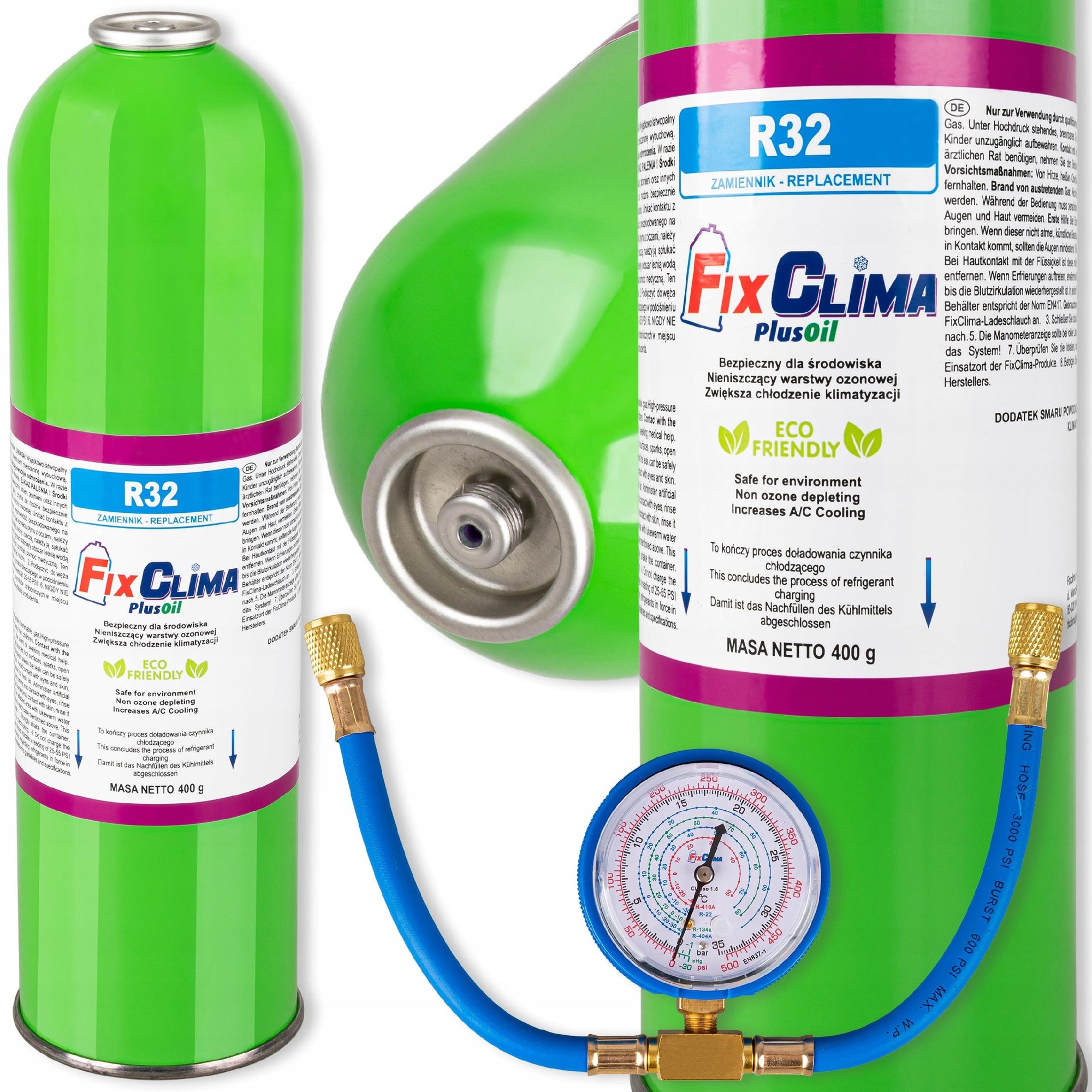 KIT UMPLERE APARAT AER CONDITIONAT FIXCLIMA R32 400g, MANOMETRU INCLUS ...