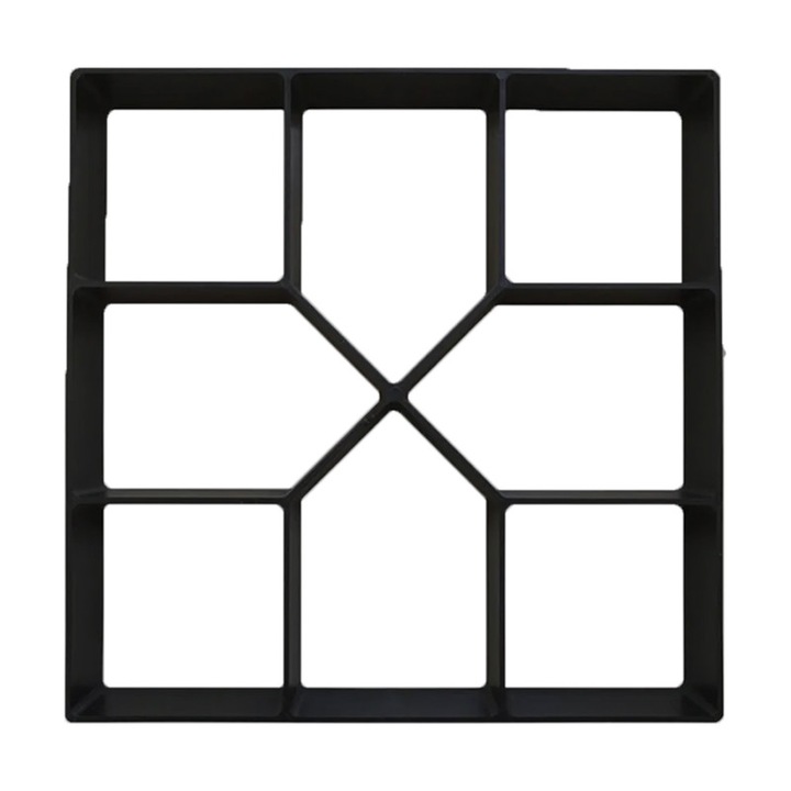 NEXTLY Бетонна форма за павета, Циментова форма за многократна употреба за градина/алеи/тротоари, Здрава пластмаса, 39.5x39.5x3.8 см, 21-10 Черна