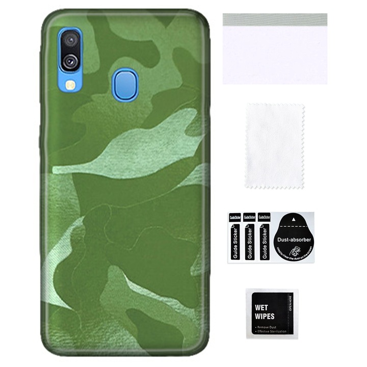 Folie protectie telefon, MARTECH, pentru SAMSUNG GALAXY A40, verde, set cu accesorii
