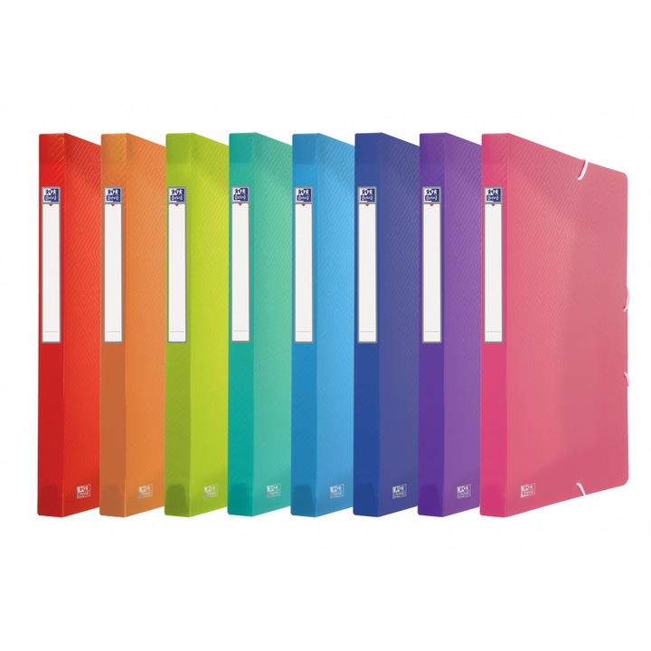 Mape cu elastic, 25mm, polipropilena, A4, set 10 bucati, multicolor