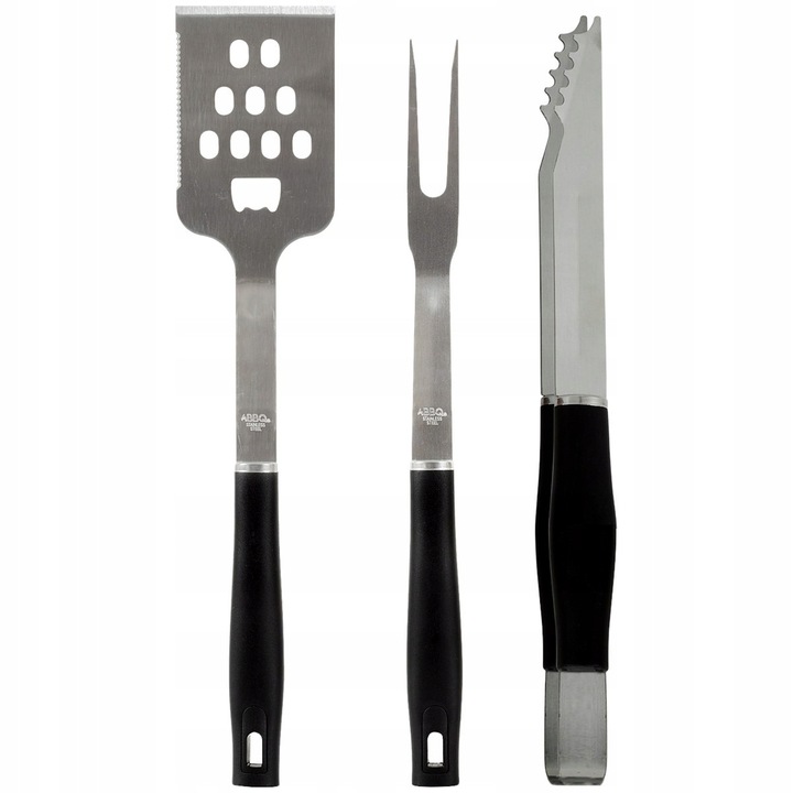 Set 3 ustensile gratar, inox, 36x42cm