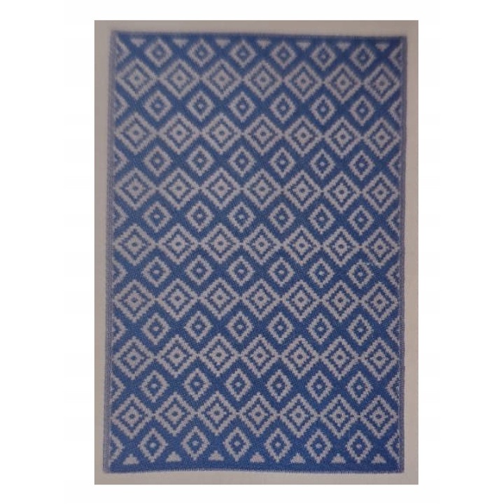 Covor exterior CARDSPLITTER 120x180 cm impermeabil romburi albastre