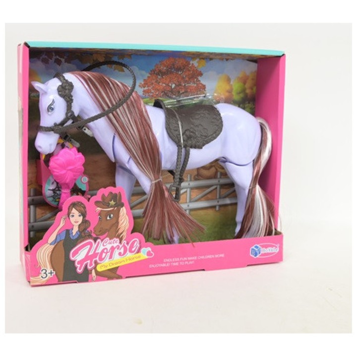 Jucarie interactiva copii, Boyale, cal cu pieptene, multicolor