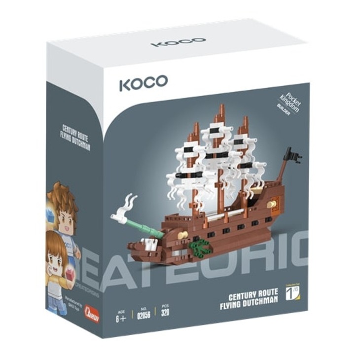 Set de constructie KOCO Olandezul Zburator 320 elemente, multicolor