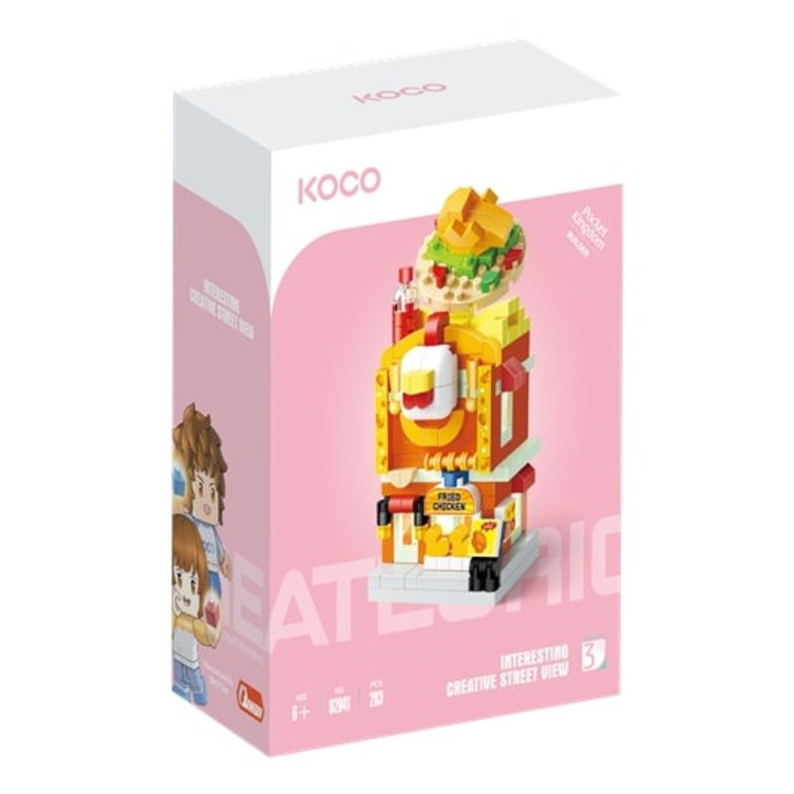 Set de constructie KOCO, restaurant, 283 elemente, multicolor