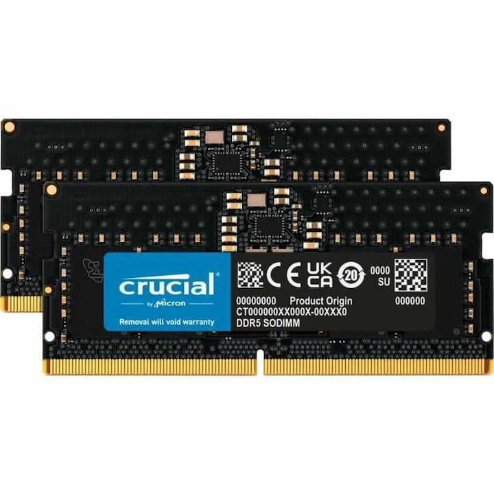 RAM памет Crucial 128 GB DDR5 5600 MHz, комплект 2 x 64 GB, 1.1 V