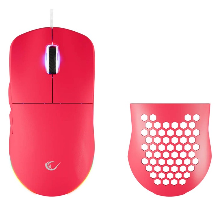 Mouse Gaming Rampage Blink, Wired, USB, 12800 DPI, Optica, RGB Roz