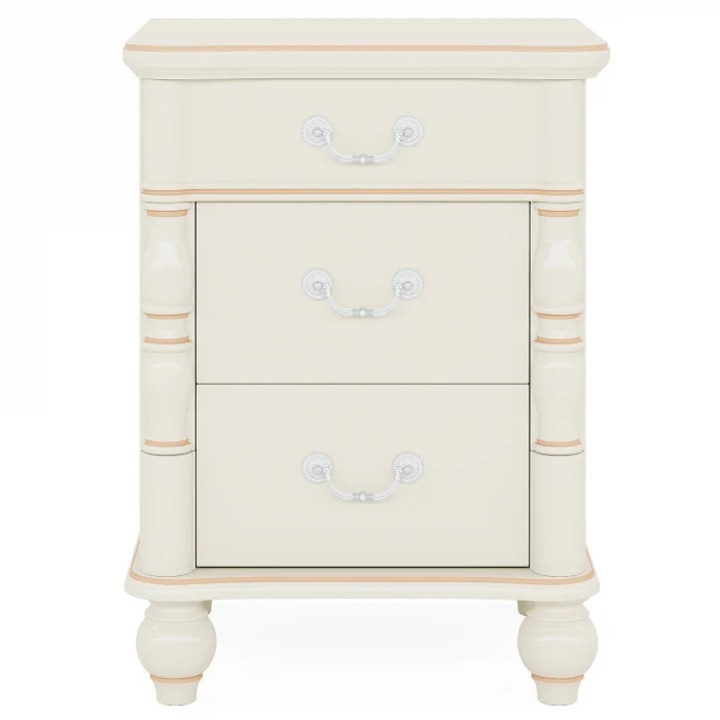 Noptiera Queen, Alb, 50x40x65 cm