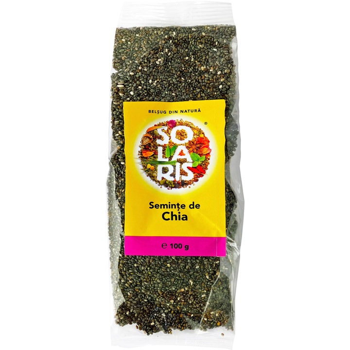 Seminte de Chia crude 100% naturale, calitate premium, 100g, Solaris Plant
